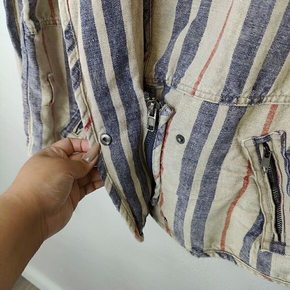 Free People Linen Blend Moto Jacket - Picture 5 of 9